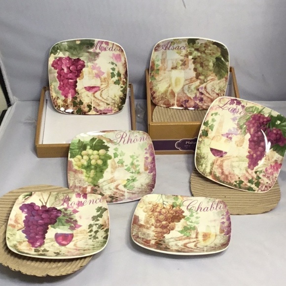 PFALTZGRAFF WINE COUNTRY SET OF 6 APPETIZERS PLATES - Picture 2 of 4